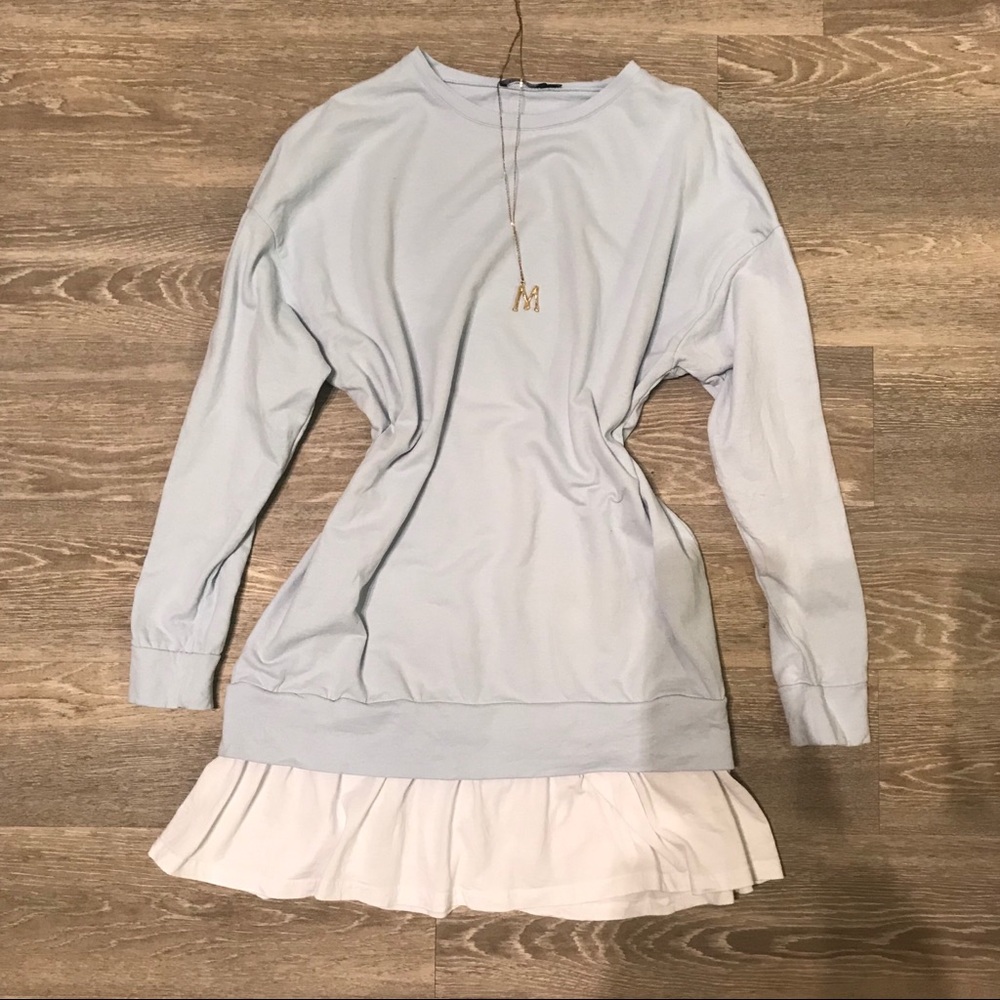 Boohoo Sweatshirt Dress with woven hem